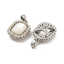 Brass Pave Shell Pendants&nbsp;KK-G490-43P