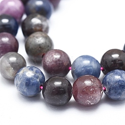 Natural Africa Red Corundum/Ruby and Sapphire Beads Strands&nbsp;G-D0010-01A-8mm
