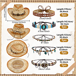 4Pcs 4 Styles Imitation Leather Hat Bands&nbsp;DIY-PH0035-93