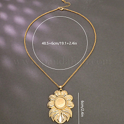 Elegant Brass Rose Flower Pendant Necklaces for Women&nbsp;LF6456