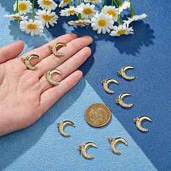 10Pcs Rack Plating Brass Micro Pave Cubic Zirconia Pendants&nbsp;KK-SZ0001-80