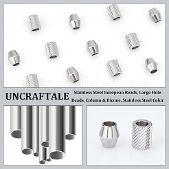 80Pcs 2 Style 201 Stainless Steel European Beads&nbsp;STAS-UN0048-16