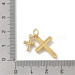 Brass Micro Pave Cubic Zirconia Pendants&nbsp;X-KK-D431-070G