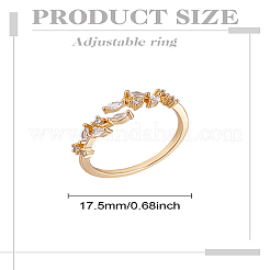 1Pc Brass Micro Pave Cubic Zirconia Cuff Rings for Women&nbsp;RJEW-LP0002-23D