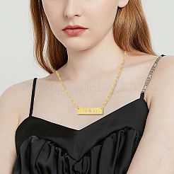 Brass Rectangle with Moon Phase Pendant Necklace with Cable Chains for Women&nbsp;JN1026B