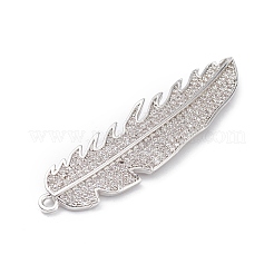 Rack Plating Brass Micro Pave Clear Cubic Zirconia Big Pendants&nbsp;KK-L155-65P