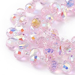 Transparent Electroplate Glass Beads Strands&nbsp;EGLA-F152A-AB03