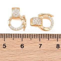 Brass Micro Pave Clear Cubic Zirconia Twister Clasp&nbsp;CU-CBA7BFE-04G