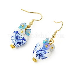 Handmade Porcelain & Acrylic Beads Dangle Earrings for Women&nbsp;EJEW-JE07329-02