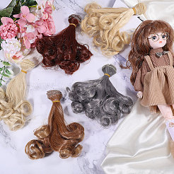 5Pcs 5 Styles  High Temperature Fiber Long Pear Perm Hairstyle Doll Wig Hair&nbsp;DIY-GL0005-63B