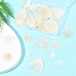 56Pcs 5 Styles Natural Capiz Shell Pendants&nbsp;SHEL-FS0001-08