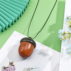 Spray Painted Wooden Acorn Box Jewelry Big Pendants&nbsp;WOOD-WH0124-13