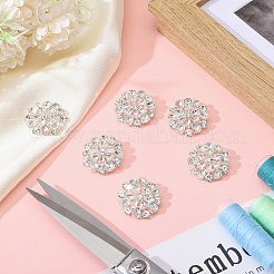 6Pcs Alloy Rhinestone Shank Buttons&nbsp;BUTT-MA0001-06