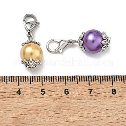 Glass Pearl Round Bead Pendant Decoration&nbsp;HJEW-PH01416