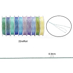 10 Rolls 3-Ply Polyester Metallic Threads&nbsp;MCOR-CJ0001-07B