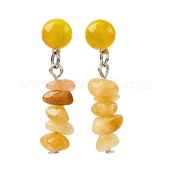 Natural Topaz Jade Dangle Stud Earrings&nbsp;EJEW-JE06371-08