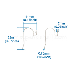 Brass Hook Ear Wire&nbsp;KK-KS0001-07-RS