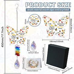 Glass Teardrop Hanging Suncatchers&nbsp;HJEW-WH0201-018