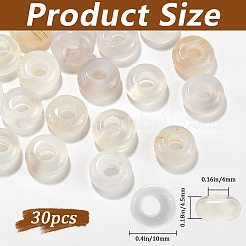 30Pcs Natural White Jade European Beads&nbsp;G-SP0001-01A-03