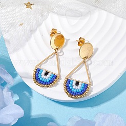 Seed Bead Teardrop Stud Earrings&nbsp;EJEW-MZ00251-01