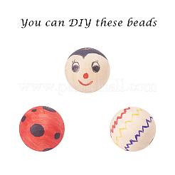 Natural Unfinished Wood Beads&nbsp;WOOD-S651-18mm-LF