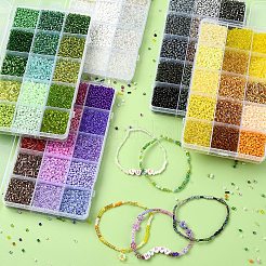 DIY Round Glass Beads Bracelets Making Kits&nbsp;SEED-YW0002-63A