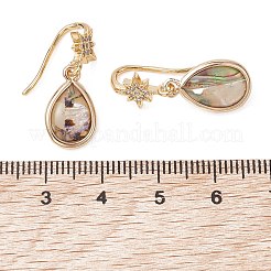 Brass Micro Pave Clear Cubic Zirconia Dangle Earrings&nbsp;EJEW-JE06947