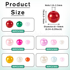 150G 5 Colors ABS Plastic Imitation Pearl Beads&nbsp;KY-TA0001-44B