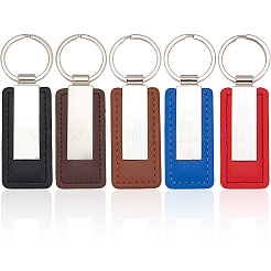 5Pcs 5 Colors PU Leather Keychain&nbsp;KEYC-SC0001-60