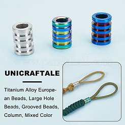 3Pcs 3 Style Titanium Alloy European Beads&nbsp;FIND-UN0002-91