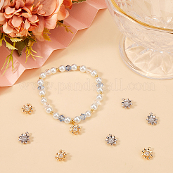 8Pcs 2 Colors Brass Micro Pave Clear Cubic Zirconia Charms&nbsp;KK-BBC0014-87