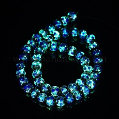 Glow in the Dark Luminous Style Handmade Silver Foil Glass Round Beads&nbsp;FOIL-I006-12mm-02