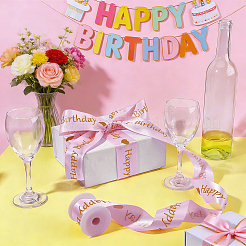 10Yards Polyester Happy Birthday Ribbon&nbsp;OCOR-FG0003-41A
