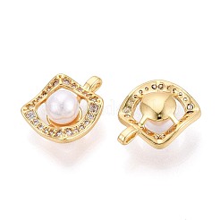 Brass Micro Pave Clear Cubic Zirconia Pendants&nbsp;KK-T080-57G