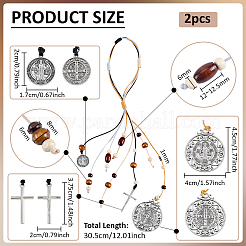 2Pcs 2 Styles Religion Waxed Polyester Cord Hanging Ornaments&nbsp;HJEW-FG00037