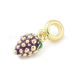 Brass Enamel Fruit European Dangle Charms&nbsp;KK-Z090-08G-06