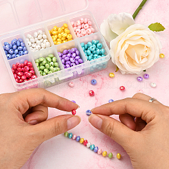 800Pcs 8 Colors Opaque Acrylic Beads&nbsp;MACR-CJ0001-28