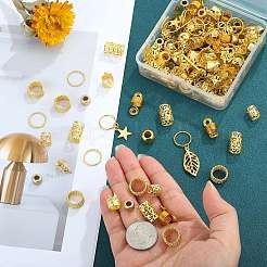 200Pcs Iron Hair Coil Cuffs&nbsp;X1-AJEW-SZC0021-02G