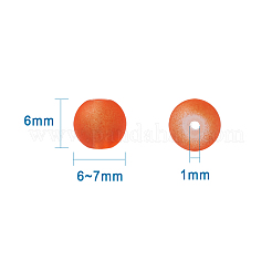 Transparent Frosted Glass Beads&nbsp;FGLA-TA0001-01-6mm