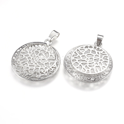Alloy Pendant Cabochon Open Back Settings&nbsp;PALLOY-K099-15P