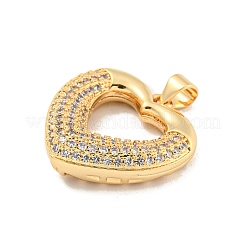 Brass Pave Clear Cubic Zirconia Pendants&nbsp;KK-U009-13G-01