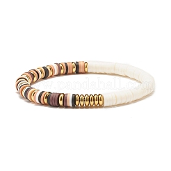 Synthetic Hematite & Polymer Clay Heishi Beads Stretch Bracelets Set&nbsp;BJEW-JB07405