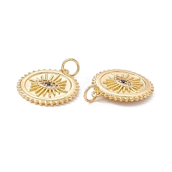 Rack Plating Brass Micro Pave Cubic Zirconia Pendants&nbsp;ZIRC-C040-49B-G