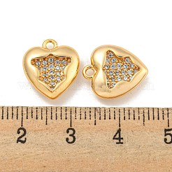 Brass Micro Pave Clear Cubic Zirconia Pendants&nbsp;LS-KK-U006-07G-02