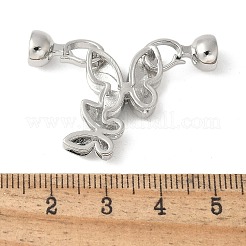 Brass Pave Clear Cubic Zirconia Fold Over Clasps&nbsp;KK-M320-17P