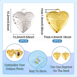 4Pcs 2 Colors Brass Locket Pendants&nbsp;KK-TA0001-66