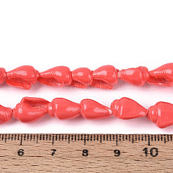 Spray Painted Natural Spiral Shell Beads Strands&nbsp;X1-BSHE-G039-08F