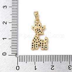 Brass Micro Pave Cubic Zirconia Pendants&nbsp;KK-C140-01G