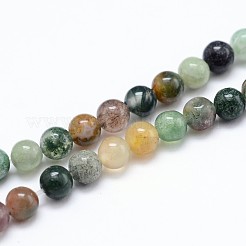 Natural Indian Agate  Round Beads Strands&nbsp;G-P100-01