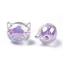 UV Plating Rainbow Iridescent Acrylic Beads&nbsp;X-OACR-H015-05